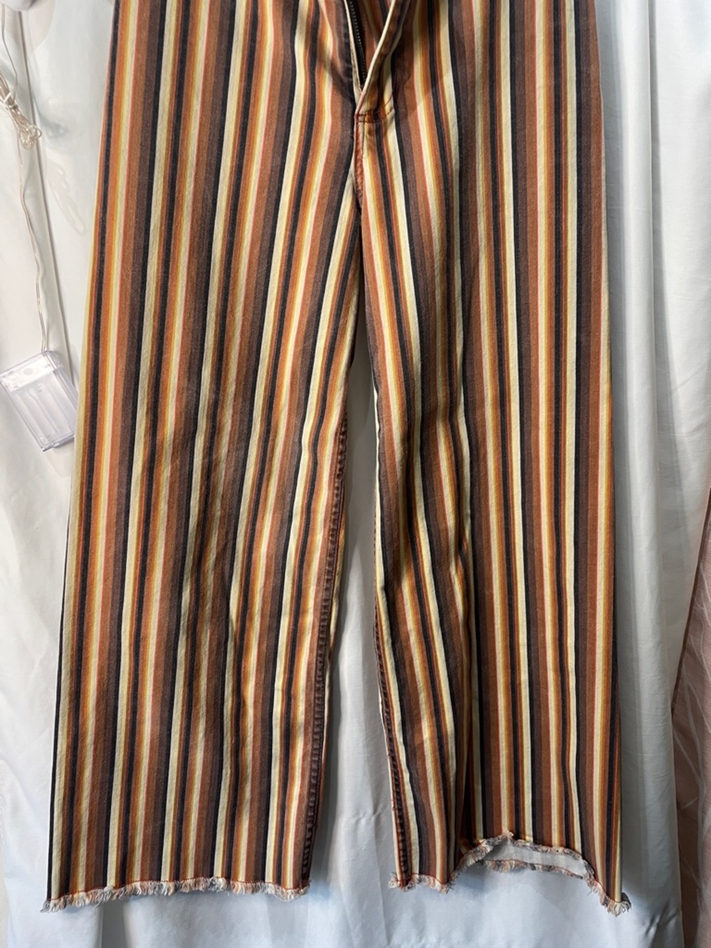 Billabong Vertical Striped Wide-Leg Chinos in Brown and Yellow - Picture 10 of 12